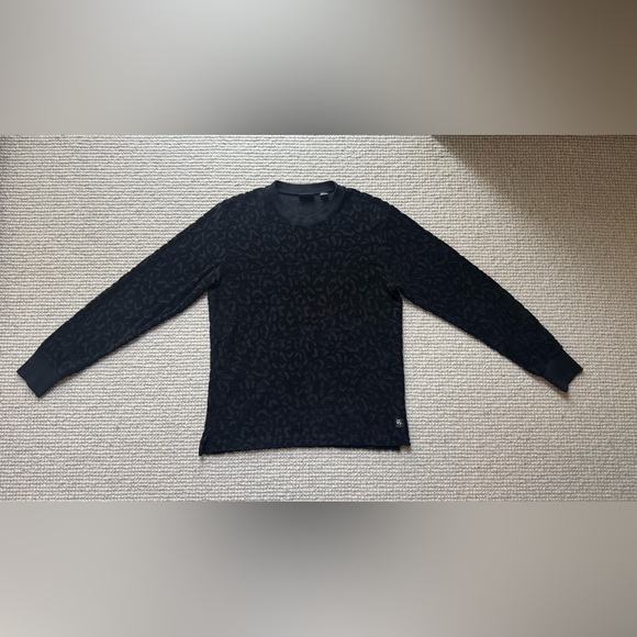 PS Paul Smith Black Textured Leopard Pattern Sweatshirt – Size S